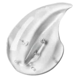Teardrop shaped smear of translucent gel