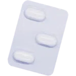 3 Azithromycin tablets in a blister pack.