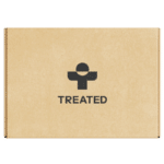 Brown box with Treated logo.