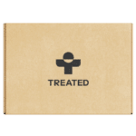 Brown box with Treated logo.