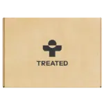 Brown box with Treated logo.
