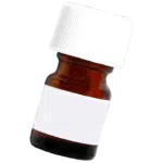 Dark brown glass medicine bottle with white screwcap lid